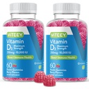 VITEEY Vitamin D3 Gummi für Erwachsene & Teens - 10.000 IU, 250mcg, Maximale Stärke - Gelenk & Muskel-Gesundheit, Immun-Boost - Kaubare Vitamin D Gummis - Vegetarisch, Gelatin kostenlos - Tasty Berry Flavored