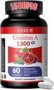 Urolithin Eine Ergänzung 1000 mg Plus Trans-Resveratrol, Anthocyanine, Grüner Tee,Gesundes Altern fördern, liefert Cellular und Energie für Männer & Frauen, 60 Kapseln-60