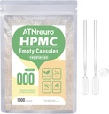 000 Leere Vegan Kapseln mit 2 Micro Spoons - 1000 Zähler leere vegetarische Kapseln - Leere Pillen Kapseln für Pulver Ergänzungen
