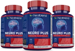 Neuro Plus Brain & Focus Formel - Brain Booster Supplement, unterstützt Psychische Klarheit & Fokus - verbessert Konzentration & Mentale Energie – 120 Kapseln (3 Pack)