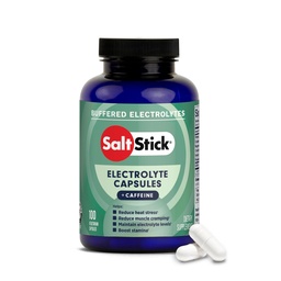 SaltStick Elektrolyte mit Koffein - Salz Pillen und Elektrolyte für Laufen, Hydration, Leg Cramps Relief, Sport Erholung, Wandern Essentials - Salz, Magnesium, Kalium, Vitamin D3 - 100 Count