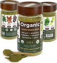 Bio Non-GMO Moringa, Shilajit, Turmeric, Soursop, Gotukola und Amla Green Juice Blend Powder, 3-Month Supply