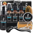 Bart Kit, Bart Grooming Kit w/Beard Wash/Shampoo,2 Packs Bartöl, Bart Balm, Bart Wash,Brush,Comb,Scissor,Storage Tasche,E-Book, Bart Care&Trimming Kit