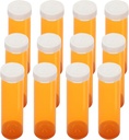 Leere Kunststoff Pillen Flaschen mit einfachen offenen Kappen (nicht Kind Resistant), Verschreibung Medikamente Verletzungen, klare Behälter Pillen Fallen Spender Organizer (12pcs) (60 Dram)