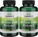 Swanson White Willow Bark Extract - Fördert Gelenkunterstützung und Muskelentlastung - Standardisiert auf 15% Salicin - Natürliche Ergänzung mit No Stomach Irritation - (120 Kapseln, 500mg Jeder) (2 Packung)