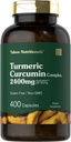 Tahoe Nutritionals Turmeric Curcumin Supplement | 2400mg | 400 Kapseln | Extract Complex | Non-GMO, Glutenfrei