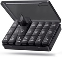 AUVON Weekly Pill Organizer 3 Mal am Tag, Große Pille Box 7 Tag mit Dual-Schutz für Reisen, Schwarz Pille Fall für Datenschutz, Leichte Pille Behälter für Medikamente, Vitamine, Fischöle