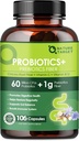 Probiotics for Women Digestive Health with Prebiotic Fiber Supplement with 60 Billion Probiotic for Regularity & Gut Cleanse - Unterstützt Okkasso - 106 Veggie Capsules