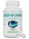 Maxi Health Schlaf-O-Chew Erdbeer Kautabletten mit Magnesium, Inositol, L-Tryptophan, 3mg Melatonin für Schlafunterstützung - Nicht Habit Forming Schlafhilfe für Erwachsene, Kosher Sleep Supplement, 60 Count