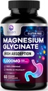 Magnesium Glycinate 500mg Kapseln - Pure & Chelat für Max Absorption - Unterstützt Muskel, Nerve & Herz Gesundheit, Schlafunterstützung - Beste Magnesium Pillen Ergänzung für Ganzkörperunterstützung - 60 Kapseln