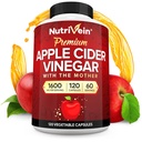 Nutrivein Premium Apfel Apfel Apfelessig Ergänzungen mit Mutter - 1600 mg - 120 Apfelessig Kapseln: ACV Pillen für Verdauung, Keto, Reinigung und Balanced Nutrition