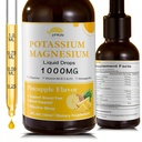 Kalium-Magnesium-Zitrat-Ergänzung,Magnesium-Flüssigtropfen 1000mg mit Magnesium-Glycinat, Unterstützung Calm & Knochen & Muskel & Immune Gesundheit (Pineapple,2 FL.OZ.)