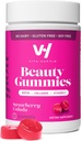 VitaHustle Beauty Gummies, 2500 mcg Biotin, 100 mg Collagen, Vitamin C, B-Komplex, Starkes Haar, Hautnägel, Niedriger Zucker, Non GMO, Erdbeer Colada, 50 Count
