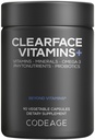 Codeage Clearface Pantothensäure, Niacin Ergänzung, Vitamine A, C, D3, E, Probiotics, Zink, Riboflavin, Thiamin, L-Lysine HCL & Omega-3, Niacinamide, Haut Botanical Blend - Non-GMO - 90 Kapseln