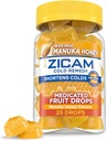 Zicam Cold Remedy Zinc Medicated Fruit Drops, Manuka Honey Flavor, Homöopathic, Kalte Verkürzung Medizin, verkürzt Kalte Dauer, 25 Count