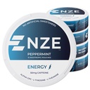 NZE Koffein Nootropic Pouches (Peppermint) - Energy Pouches mit 50mg Koffein, Alpha GPC, L-Tyrosine & L-Theanine mit Ohne Zucker oder künstliche Süßungsmittel - 15 Nikotinfreie Pouche pro Can - 5 Pack
