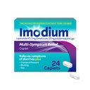 Imodium Multi-Symptom Relief Caplets mit Loperamid Hydrochlorid & Simethicone, Anti-Diarrheal Medizin zur Behandlung von Durchfall, Gas, Bloating, Cramps & Druck, einfacher zu öffnen, 24 ct