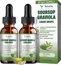 (2 Packs) Pure Soursop Graviola Flüssigkeitstropfen-Unterstützung Verdauungs Haut Gesundheit, Schlaf &amp; Antioxidans - Guanabana Öl Bio Blatt Exact Soursop Bitters Flüssigkeitstropfen, Natürliche Geschmack, Non-GMO, Vegan, 4 Fl Oz