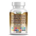 Lions Mane 3000mg 20in1 Pilzergänzung mit Türkei Tail 2000mg Reishi 1000mg Cordyceps Chaga 1000mg Maitake Meshima Poria Cocos Shiitake Oyster Porcini Enoki 60 Count