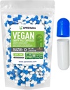 XPRS Nutra Taille 0 Capsules vides - 500 Compte Capsules vides de végétalien - Pilules végétariennes - Bricolage Gélule végétale Remplissage - Bouchons de pilules pour les suppléments Do-It-Youlf (Blue/White)