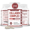 Purely Optimal Premium Multi Collagen Peptide Kapseln (Typen I, II, III, V, X) - Haar, Haut und Nägel, Verdauungs- und Gelenkgesundheitsergänzung, hydrolysierte Collagen Pillen (90 Kapseln)