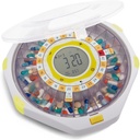 LiveFine Bluetooth Automatische Pillenspender, 28-Tage-Kapazität, Sound & Licht-Alerts, Schlüsselschloss, LCD &amp; Easy Setup auf der LiveFine App für Rezepte, Medikamente, Vitamine & Supplements - Frosted Lid