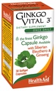 HealthAid Ginkgo Vital 3 – Einmal-Taily Softgel mit Ginkgo Biloba, Siberian Eleuthero & Korean Ginseng | Unterstützt  Men 30 Softgels