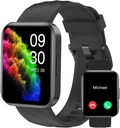 RUIMEN Smart Watches für Damen (Answer/Make Calls) Kompatibel mit iPhone/Android Phones, 1.85" HD Screen Fitness Tracker Heart Rate Monitor 100+ Sport Tracker Watch Wasserdicht (schwarz)