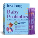 LOVEBUG Probiotics für Babys - Bio Baby Probiotics 6-12 Monate für Baby Immununterstützung, Gas, Colic, Durchfall & Infant Constipation Relief Sugar-Free, Geschmackloses Pulver, 30 Pack