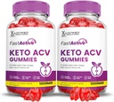 (2 Pack) Fast Active Keto ACV Gummies Advanced Formula 1000MG Fastactive Keto Gummies Apfel Apfel Apfelessig Formuliert mit Granatapfel-Blütensaftpulver B12 Vegan Non GMO 120 Gummys