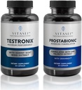 VITASEI Testronix Booster für Männer (60 Kapseln) + Prostabionische Prostata Nahrungsergänzungsmittel für Männer (60 Kapseln)