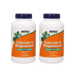 Maintenant Aliments Calcium et magnésium, 250 comprimés (paquet de 2)
