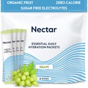 Nectar Hydration Packets - Elektrolyte Pulver-Packets - Sugar Free & 0 Calorie - Organic Fruit Liquid Daily IV Hydrate Sticks für Dehydration Relief & Rapid Rehydration (Grape 18 Pack)