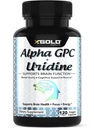 Alpha Gpc + Uridin 900mg – Leistungsstarke Nootropic für Boost Focus, Memory, Energy, Mood & Cognitive Performance – 120 vegetarische Kapseln