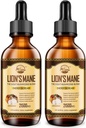 Nature's live Lions Mane Supplement, Liquid Mushroom Extract Drops, 8 Pilze Komplex für Immunsystem, Gedächtnis, Fokus Boost, Pilzergänzung mit Lion's Mane, Cordyceps, Reishi, Vegan, 2 Pack
