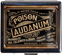 Silber Vintage Pille Box 7 Tage Metall Pille Box mit Spiegel und 8 Compartments Süße Reise Pille Organizer für Geldbörse (Poison Laudanum)