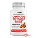 Bio Camu Camu Extrakt 20% Vitamin C Kapseln - Immun, Kollagen, Stoffwechselunterstützung - 120 Veggie Kapseln - Non GMO, Glutenfrei, Vegan Ergänzung