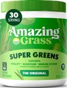 Erstaunliche GrasgrÃ1⁄4nen Mischung Superfood: Greens Powder Mix fÃ1⁄4r Energie, mit Bio Spirulina, Chlorella, Beet Root Powder, Verdauungsenzyme & Probiotics, Original, 30 Portionen (Packaging May Vary)