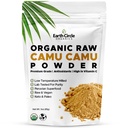 Earth Circle Organics Camu Camu Pulver – Bio Raw Berry Pulver mit natürlichen Vitamin C & Antioxidantien – Vegan, Kosher, Non-GMO Superfood für Immunität & Energie – 3oz (Pack mit 1)