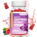 Zafferano Gummies, 10 in 1 Zafferano Integratori Gummies con Magnesio, Ashwagandha & Rhodiola Rosea, Zucchero Vegan Misto Berry Flavor - 60Cts