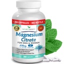 Magnesium Citrate 400mg - 200 Kapseln - Hohe Potenz für Schlaf, Leg Cramps, Extra Strength Absorption, Einfache bis Schluck Pillen für Damen und Herren, Vegan Ergänzung Nicht Tabletten - Made in USA