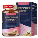 40-in-1 Menopause Supplementi per le donne, Multibenefit & Complete Black Cohosh per i flash caldi, Night Sweats & Hormone Balance, w / Probiotics, DIM, Vitex, Dong Quai, Red Clover e altro, 120 Vegan Caps