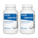 Major Magnesium 500mg - Oxid Magnesium Tabletten - Nahrungsergänzung - 100 Count (2 Pack)