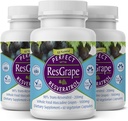 Perfekte Ergänzungen – Perfect ResGrape Resveratrol – 60 Kapseln – Trans-Resveratrol & Organic Muscadine Grapes - 3 Pack