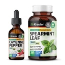 BIO KRAUTER Cayenne Teinture de poivre 2 Fl. Oz. & Spearmint 100 Capsules