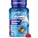 Die Schlümpfe 1mg Melatonin Gummi für Kinder mit Chamomile & Lemon Balm für eine restliche Schlaf Alter 3+ | Non-Habit Forming | Made with Real Fruit in a Smurf Berry | Doctor Entwickelt | 50 Vegetarian Gummy
