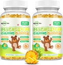Magnesiumgummis für Kinder - Magnesium Glycinate Gummies Supplement mit L-Theanin, Vitamin B6, D3 für Erwachsene & Kinder, ruhiges Magnesium für Schlaf, Entspannung, Gehirn,Bones,Sugar Free Ananas 120ct