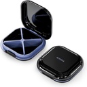 Small Pill Case, Travel Pill Box, Portable Pill Organizer, Pille Container für Tasche 4 Komponenten, Tägliche Kompakte Reisemedizin Halter für Vitamine Medikamente (Schwarz)