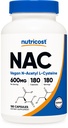 Nutricost N-Acetyl L-Cystein (NAC) 600 mg, 180 Kapseln - Nicht-GVO, glutenfrei