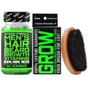 Bart Growth Kit w/ 620.000mcg 14-in-1 BIOTIN Gummis/Beard Growth Vitamins & Haarwachstum Vitamine für Männer + 100% Lebenszeit Ersatz Erster Schnitt Boar Bristle Brush & 360 Wave Brush für Männer